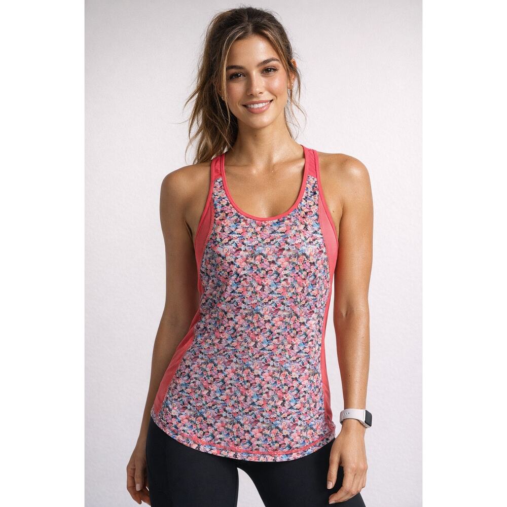 Lululemon Mesh With Me Tank Top Floral Prism Petal Atomic Red